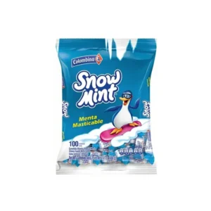 MENTA MASTICABLE SNOW MINT BOLSA X 100 UND